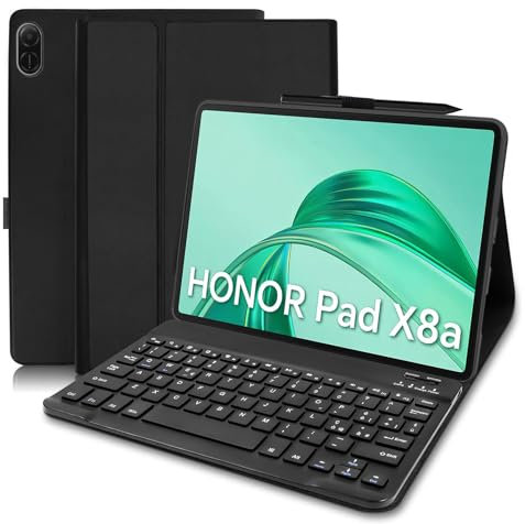 COEZFE Custodia con Tastiera per Honor Pad X8a 11 Pollici 2024, Slim Cover con Bluetooth Tastiera [Layout Italiano] per Honor Pad X8a 11 Pollici, Custodia Tastiera per Honor Pad X8a 11” 2024, Nero