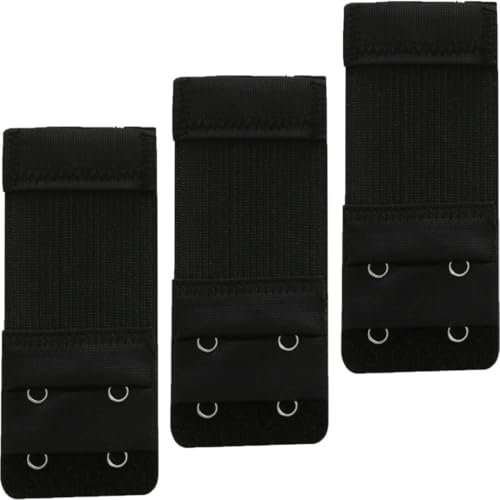 citystores® 3 Pack Black 2-Hook Bra Extender Adjustable Bra Strap Extension for Maternity, Weight Fluctuation & Everyday Comfort
