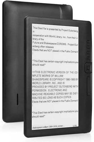 ChicBosomn Lector de libros electrónicos portátil avanzado de 7 pulgadas con opciones personalizables y batería de larga duración para leer (512 m + 16 GB)