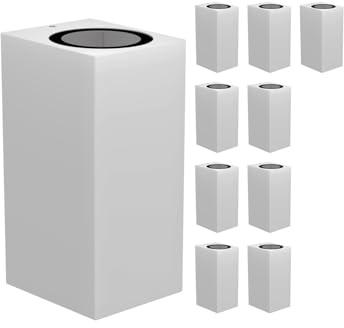 ledscom.de 10x Wandleuchte ALSE für außen, IP54, Up-/Downlight, weiß matt, eckig, 2x GU10 max. 35W
