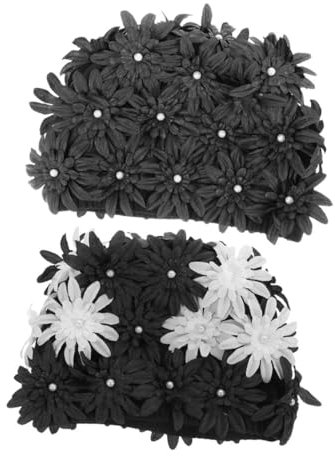GALPADA 2piezas Gorro De Baño con Flores para Mujer y Divertido para Piscina De Tela para Proteger El Cabello Natación