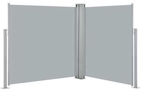 Festnight Doppel Sichtschutz Garten 140x600 cm Seitenmarkise Ausziehbar Sonnenschutz Doppelseitenmarkise Windschutz Terrasse Sichtschutz Doppelmarkise Balkon Seitenwand Außen Anthrazit