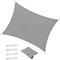 Voile d'ombrage 180 x 280 cm Rectangulaire, 95% UV Protection, Coupe-Vent, Personnalisable Filet de Jardin Patio avec Corde pour Jardin Patio Extérieur Terrasse Pergola, Gris Clair