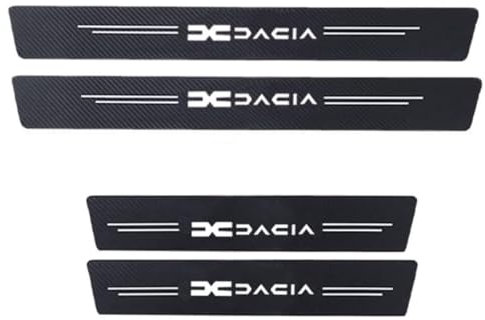 4 Stück Ndier Mit Auto Carbon Fiber Einstiegsleisten Türschweller, für Dacia Spring Lodgy Dokker Duster Logan Sandero Stepway rutschfeste Anti-KratzTrim Scuff, Türschweller Trittschutz Aufkleber Auto