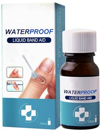 Mnozreo Flüssige Bandage Kleber,Wasserdichtes Flüssigpflaster für die Haut,Bandage Schnell Trocknende Wunden Heilung Gel,Wasserfester Hautkleber Für Kratzer,10ML