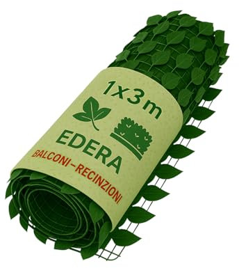 Edera Finta Da Esterno Per Balcone Siepe 1x3 M Premium Quality Pianta Ringhiera Foglie Decorativa Erba Sintetica Frangivista Pannello Terrazzi Parete Verde