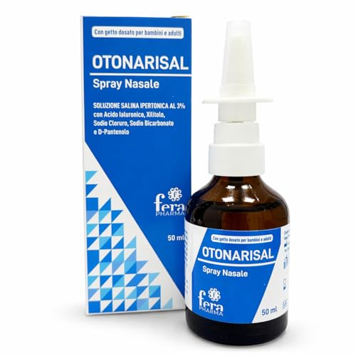 Fera Pharma Otonarisal Spray Nasale 50 ml per Raffreddore, Sinusite e Rinite Allergica - Soluzione Salina Ipertonica al 3% con Acido Ialuronico e D-Pantenolo