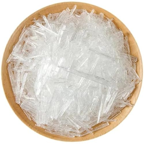 200 g de cristaux de menthol 100 % pure menthe, cristaux de menthol, cristaux de menthol pour sauna, cristaux de menthol naturels dans une boîte refermable, idéal pour une infusion revitalisante de
