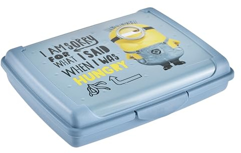 keeeper carla Essensbox, Mini, 0,5 l, Minions Hungry, Blau | Praktischer und sicherer Clipverschluss, Mühelos mit nur einem Klick öffnen, Zuverlässig verschließen, Lebensmittelecht