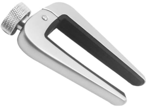HOUDERCO Capodastre Argenté en Alliage de Zinc et Silicone, pour Guitare Acoustique 6 et 12 Cordes, Mandoline, Facile à Utiliser, Accessoires pour Guitare Acoustique