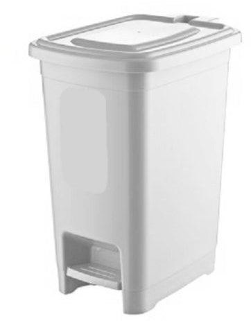 Shop Smart 10 Litre Small Slim Plastic Pedal Bin Bedroom Bathroom Kitchen Rubbish Dustbin (White)
