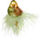 Christbaumschmuck Glas 7cm Vogel auf Clip mundgeblasen handbemalt Weihnachtskugeln grün braun
