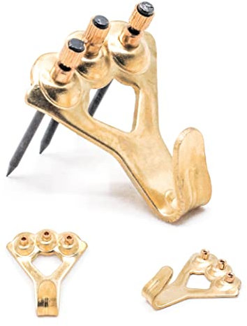 100 lb Picture Hangers, 10 Pack with Nails - Picture Hanging Hooks, Picture Hanging Hardware, Frame Hooks or Hangers, Heavy Duty Picture Hangers, Mirror Hanger - for Drywall and Plaster