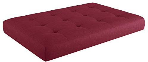 sunnypillow Palettenkissen für Gartenmöbel - Sitzkissen 120x80x15 cm - Palettenauflage für Palettensofa - Palettenpolster, Sitzpolster für Palettenmöbel - Gesteppte Kissen mit Knöpfen - Red