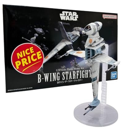 Revell Bandai B-Wing Fighter | Detailreicher Modellbausatz des Raumschiffs | Bekannt aus 'Die Rückkehr der Jedi Ritter' | Mit beweglichen Flügeln und Pilotenfigur | Maßstab 1:72 | Ab 13 Jahren