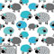 Pingianer 11,99€/m Schaf Blau, 150x160cm 100% Baumwolle Baumwollstoff Kinder Meterware Handwerken Nähen Stoff