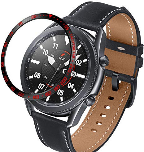 Shieranlee Bezel Styling pour Coque Galaxy Watch 3 45mm, Étui Protecteur Anti-Rayures pour Montre Connectée Résistant aux Rayures Acier Inoxydable pour Galaxy Watch3 45mm Accessory