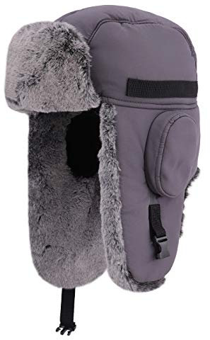 Gisdanchz Winter Hut Trappermütze Russische Mütze Mit Ohrenklappen Fliegermütze Russen Uschanka Schapka Herren Russisch Russenmütze Wintermütze Schapka Wintermaske Russenmützen Dunkelgrau