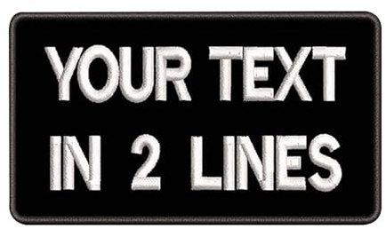 Benutzerdefinierte Stickerei Name Patch 9cmW x 5cmH, 2PCS Personalisierte militärische Nummer Tag für Motorrad Biker Mehrere Kleidung Taschen Weste Abzeichen/Bügeleisen auf dem Rücken