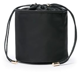 YONBEN Tall Purse Organizer Insert Womens Canvas Round Handbag Organizer Storage,Handbag Purse Organizer Round Cosmetic Pouch Bag Bucket Makeup Bag (S, Nylon-black)