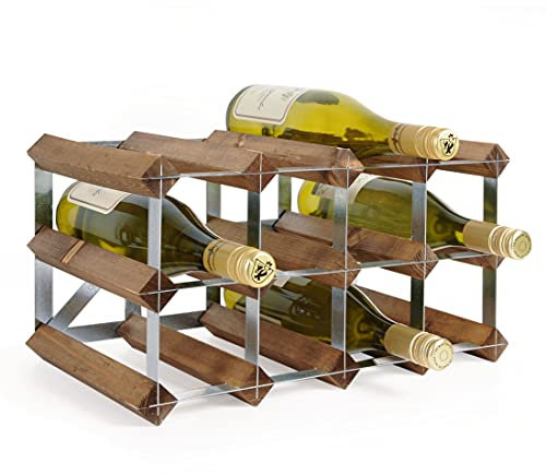 VINCASA Weinregal Trend f. 12 FL., Dunkelbraun gebeizt, T 22,8 cm