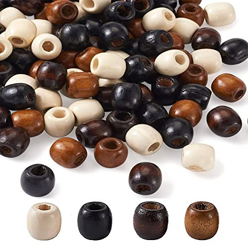 Holz Perlen Holzperlen Holzperlen Loch Holzperlen mit Großem Loch,Holz Makramee Perlen Lose Abstandsperlen Für Die Herstellung Bastelarbeiten, DIY Schmuck Herstellung(17mm,100 Stück)