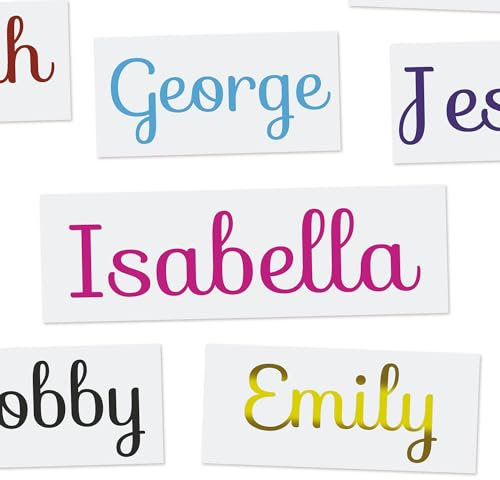 Personalised Name/Word Vinyl Stickers - 2 Height Options 21 Beautiful Colours. Perfect for Weddings Glass Box Wine Bottles Label Decal, Either 1inch or 1.5inch Height, Width Will Vary