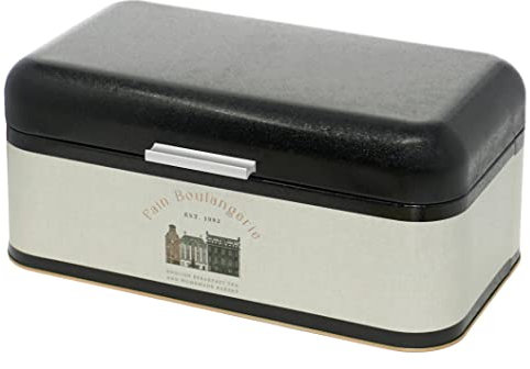 Lashuma Brotbox grau Backhaus für Küche, Brotaufbewahrung zum Frischhalten von Brot 36x21 cm