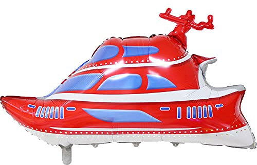 XXL Folienballon * FAHRZEUGE * als Geschenk oder Deko für Mottoparty | Polizeiauto Radlader Feuerwehrauto Trecker Bagger Truck | Kinder Geburtstag Partydeko, Edition: Schiff, 96x68cm