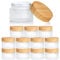 ZENFUN Set of 12 Glass Cosmetic Containers with Lids, 30ml Frosted Clear Jars Small Empty Glass Sample Containers, Refillable Travel Bottles for Cream, Toiletries, Lotions, Lip Balm DIY