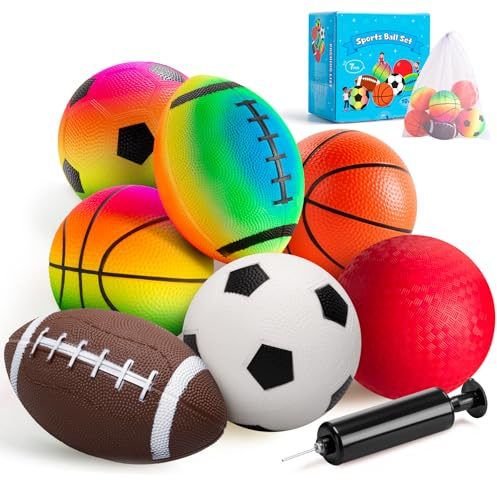 INPODAK Baby Ball for Toddler 1-3 Soft Kids Ball Set Indoor Outoor Baby Toy | Sports Balls Mini Football Soccer Ball Basketball Playground Balls Gifts For Kids Age 1 Years Up