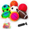 INPODAK 7pcs Balls for Toddlers 1-3, Rainbow Balls, 5 Inches PVC Football, Mini Basketball, Small Playground Ball, Backyard Game Ball Set for Indoor Outdoor