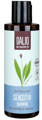 DALIO Sensitiv Shampoo, 200ml | Milde Reinigung bei empfindlicher Kopfhaut, mit Spitzwegerich & Weizen-Mikroprotein, zertifizierte vegane Naturkosmetik