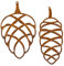 Metall Tannenzapfen zum aufhängen Herbstdeko Edelrost Rosthänger Zapfen Baumhänger Höhe 20 cm 2er Set