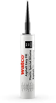 Watco Asphalt Easy Fill - Quick, easy, cartridge applied waterproof sealant for cracks and joints - Dries in 24 hours - Suitable for filling cracks in asphalt, concrete and tarmac repair