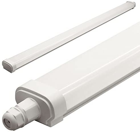 Maxkomfort LED Feuchtraumleuchte Wannenleuchte Röhre 115cm 60W | IP65, 4000K Neutralweiß, Deckenleuchte, Kellerleuchte, Garage Werkstatt, 3206C