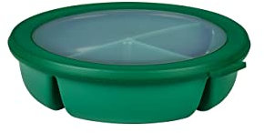 Mepal – Cuenco Bento 3 compartimentos múltiple Cirqula – Caja hermética de almacenamiento de alimentos – Táper para separar la comida – Meal prep containers & recipientes para alimentos - Vivid green