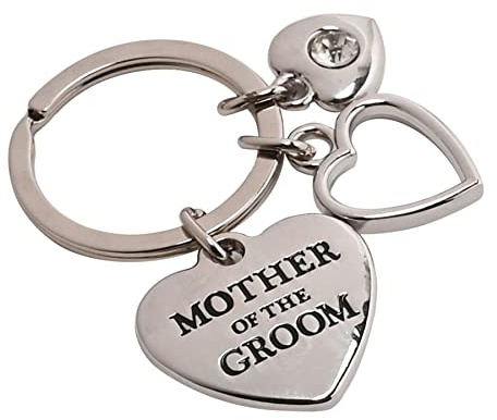 Mother of the Groom - Heart Charm Keyring Wedding Day Thank you