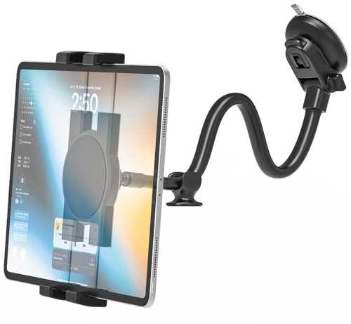 Phichy Schwanenhals Tablet Halterung Auto für 4,7-13 Zoll iPad, KFZ Armaturenbrett Windschutzscheibe Saugnapf Tablethalterungen Auto Long Arm für iPad Pro/Air/Mini, Galaxy Tab, Fire HD, iPhone usw