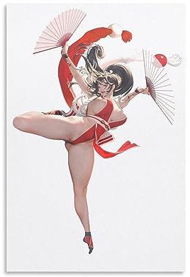 ELedvb Game Character Chun LiCanvas Poster, dekoratives Gemälde, Leinwand-Wandposter und Kunstdruck, modernes Familienschlafzimmer-Dekor-Poster, 20 x 30 cm