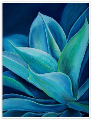 Agave Poster von Monica Schwarz 100 x 130 cm Blau Wandbilder Wanddeko