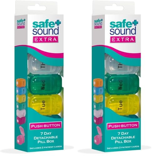 Safe & Sound Pop-Open 7 Day Pill Box (Pack of 2)