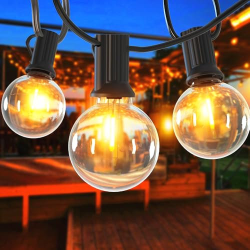 Romwish Catena Luminosa Esterno, 9M Catena Luminosa Interno con 15+1 Plastica Lampadine, 2700K Catena Luminosa per Esterni Decorative, Festa, Matrimonio, Casa, Caffè, Giardino, Terrazzo