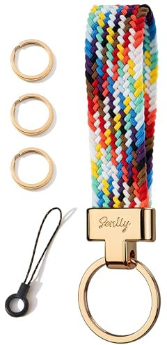 SENLLY Porte-Clés de Voiture Lanière, Universel Cordon pour Clé Fob Élastique