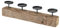 Kerzenleuchter Kerzenständer Solea aus Eisenbahnschwellenholz - mit 4 Kerzenhaltern - Schwarz Metall Naturfarben Recyceltes Holz Adventskranz Tischdekoration 50 x 7 x 13 cm