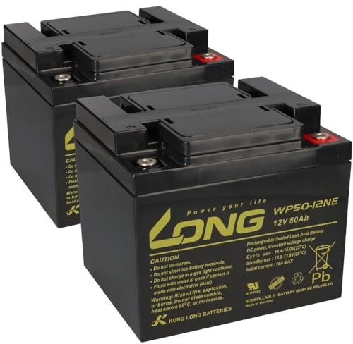 Batería de repuesto para Dietz Bechle Alvaro 2 x Kung Long 12 V 50 Ah Pilas Grandes Batería de Plomo Resistente a Ciclos AGM VRLA