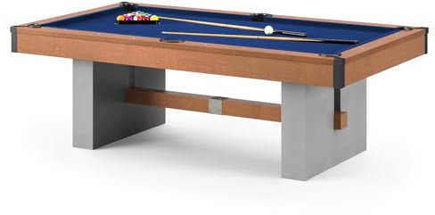 Bison Billardtisch | Loft Schiefer | 9 ft | Möbel Qualität aus Birkenfurnier | Beton-Look Sockel | K-66 Natur Kautschuk Banden