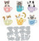 Cute Cat Cup Metal Die Cuts,Fish Cat Teapot Flower Leaf Heart Cutting Dies Cut Stencils DIY Scrapbooking Decorative Embossing Paper Scrapbooking Card Making