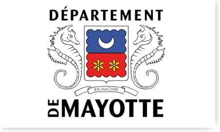 Aufkleber: 300x180 mm, 1 Stück - Flagge - Mayotte - YT - für Auto, Koffer, Laptop und mehr