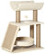 PawHut Kratzbaum 76 cm Katzenturm mit 2 Spielball, Sisalstämme, Bett, Kratzbrett, mehrstöckiger Katzenkratzbaum, Kletterbaum, für mittelgroße Katzen, Hellbraun